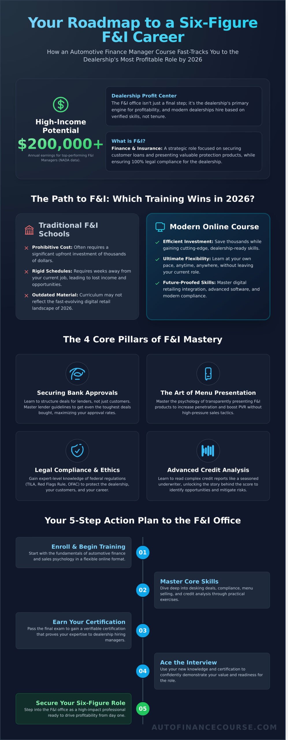 Automotive Finance Manager Course: Your Roadmap to a High-Income Career in 2026 - Infographic