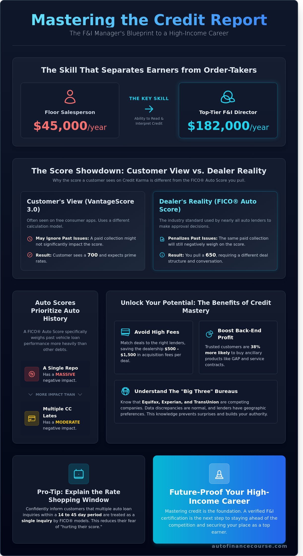 Understanding Credit Bureau Reports for Auto Loans: The F&I Professional’s Guide - Infographic